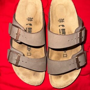 Birkenstock Double Strap Sandals in Taupe